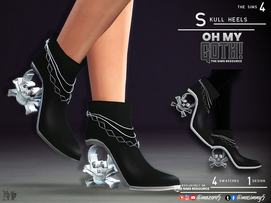The Sims Resource - Oh My Goth Skull Heels