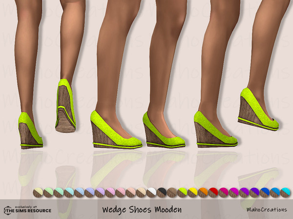 The Sims Resource - Wedge Heel Shoes Mooden