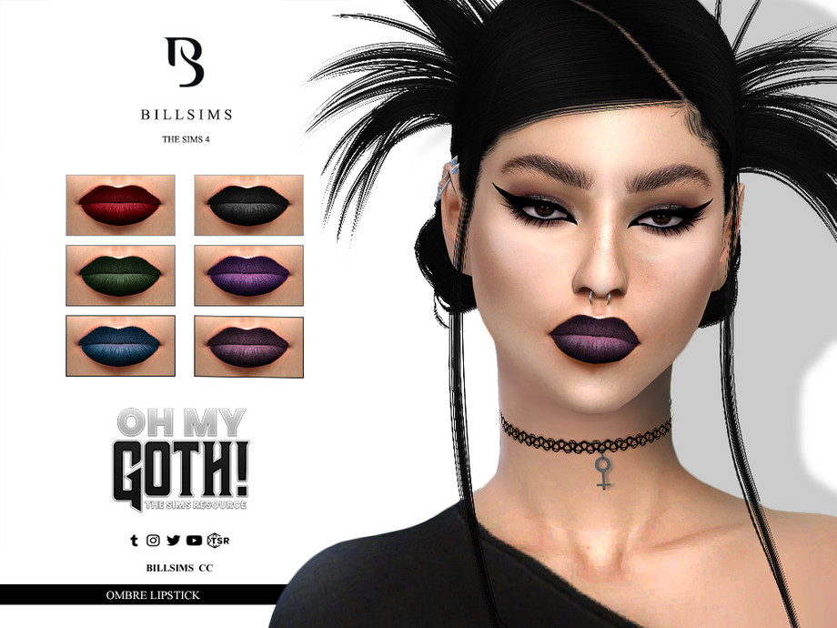 The Sims Resource - Oh My Goth - Ombre Lipstick