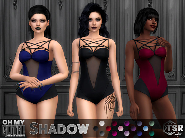 The Sims Resource - Oh My Goth - Shadow Swimsuit