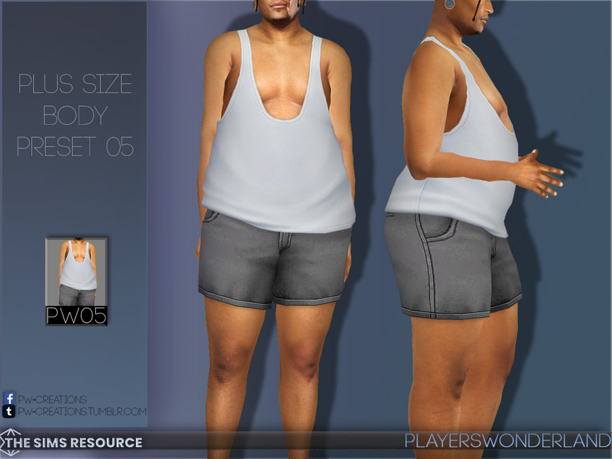 The Sims Resource Plus Size Body Preset 05 4271