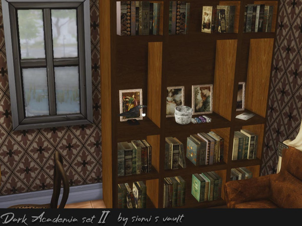 The Sims Resource Dark Academia Set Ii Bookcase By Siomis Vault 3607