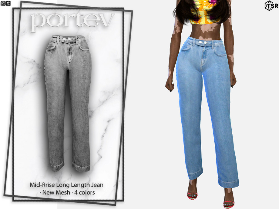The Sims Resource - Mid-Rrise Long Length Jean