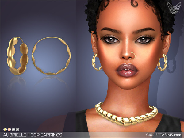 The Sims Resource - Aubrielle Hoop Earrings