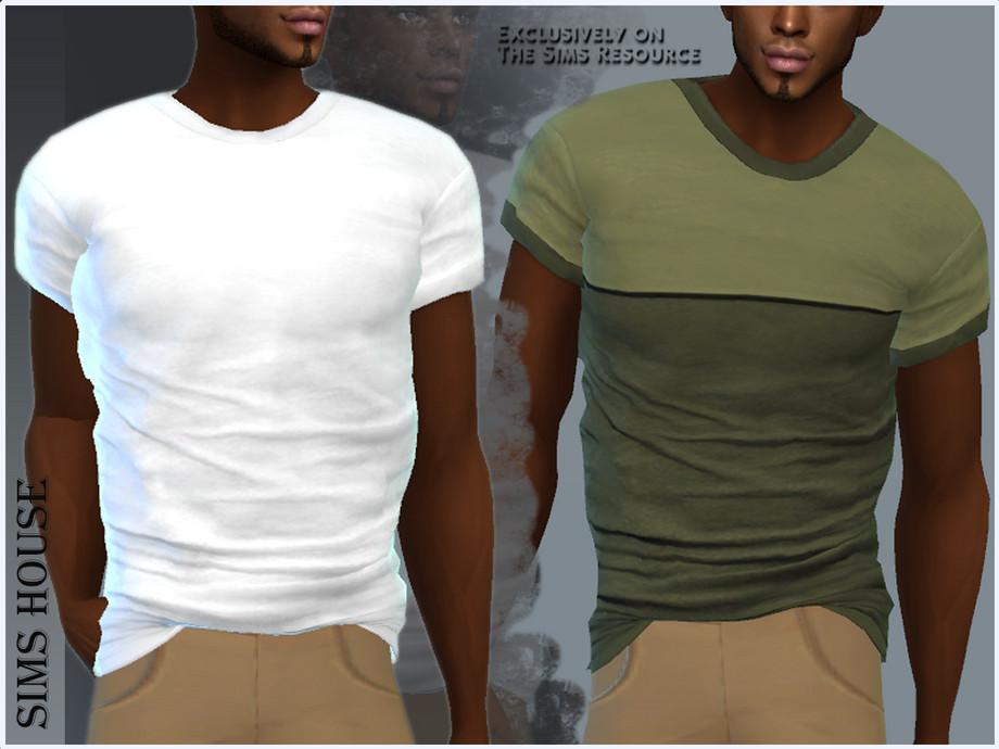 The Sims Resource - MEN'S TWO-COLOR T-SHIRT