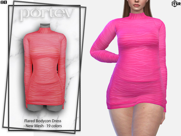 The Sims Resource Flared Bodycon Dress