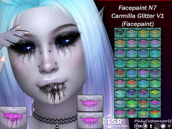 The Sims Resource - Facepaint N7 - Carmilla Glitter V1 (Facepaint)