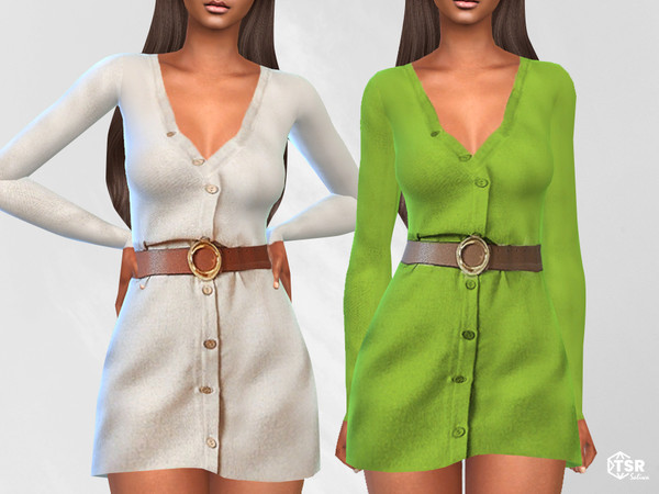 The Sims Resource - Shirt Dresses With Belt