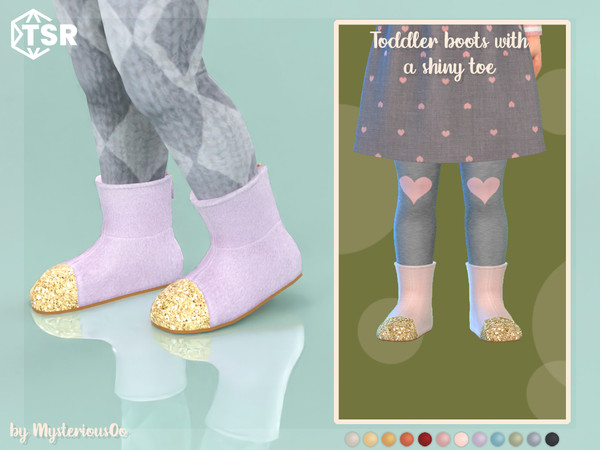 The Sims Resource - Toddler boots with a shiny toe