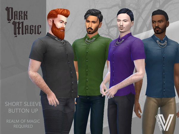 The Sims Resource - Dark Magic Short Sleeved Shirt