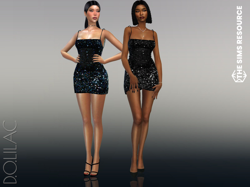 The Sims Resource - Crystal-Trimmed Dress DO580