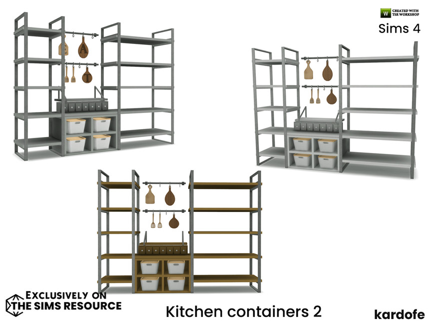 The Sims Resource - kardofe_Kitchen containers_Shelving 2