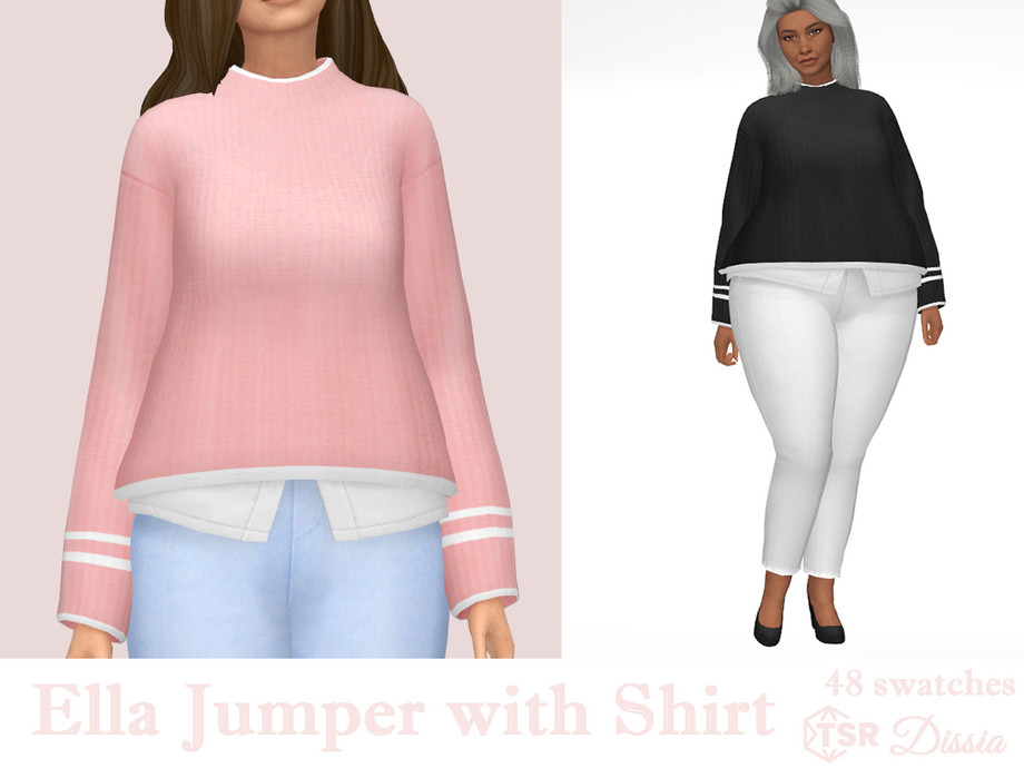 The Sims Resource - Ella Jumper with Shirt