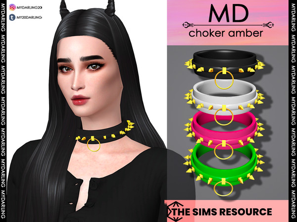 The Sims Resource - Oh My Goth choker version for men lilit