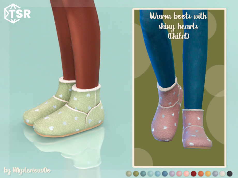 The Sims Resource - Warm boots with shiny hearts Child