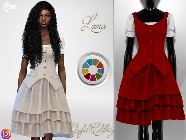 The Sims Resource - Leena - Fluffy dress with vest