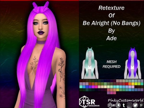 The Sims Resource - Bonus Retexture of Sugar (Style 4) hair by Ade