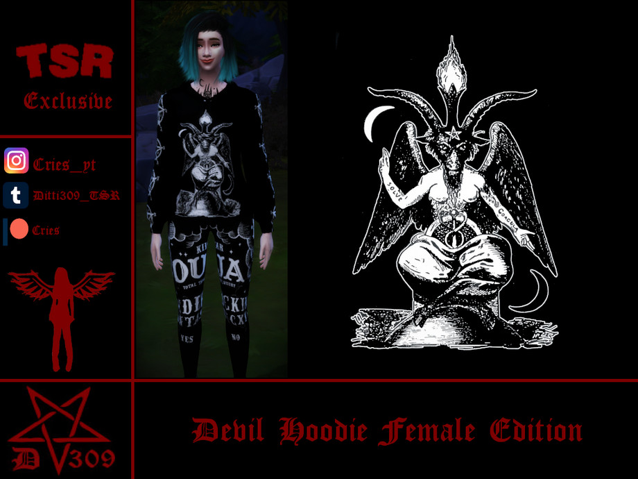 The Sims Resource - Gothic Hoodie 
