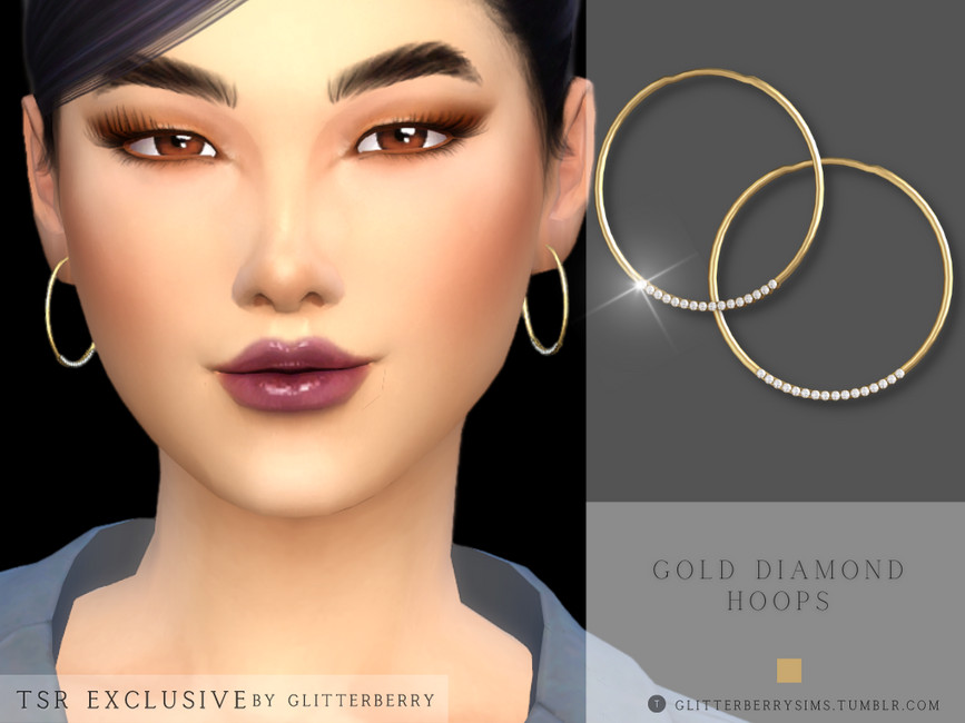 The Sims Resource Gold Diamond Hoops