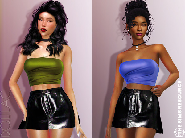 The Sims Resource - Draped Strapless Bustier Top DO709