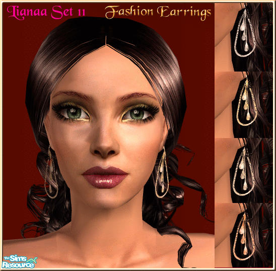 The Sims Resource Set 11 Fashion Earrings