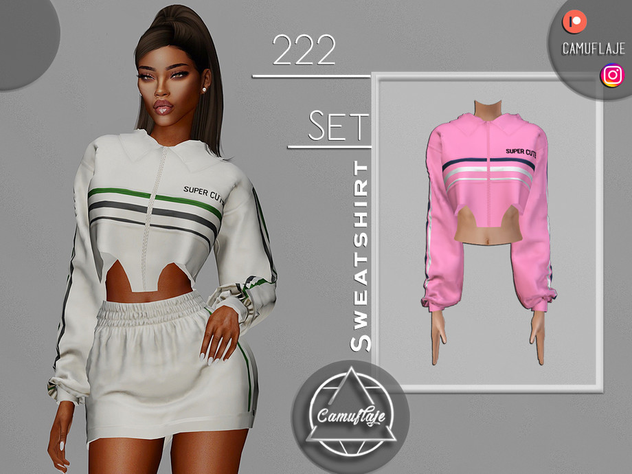 The Sims Resource - SET 222 - Sporty Sweatshirt