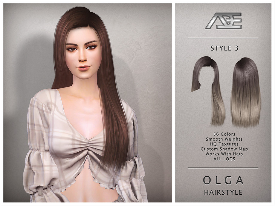 The Sims Resource - Olga - Style 3 (Hairstyle)