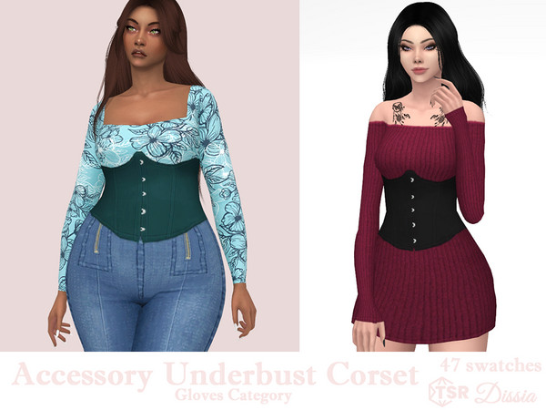 The Sims Resource - Accessory Underbust Corset (Gloves Category)