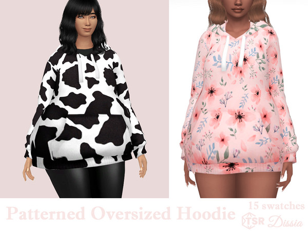 The Sims Resource Patterned Oversized Hoodie 3396