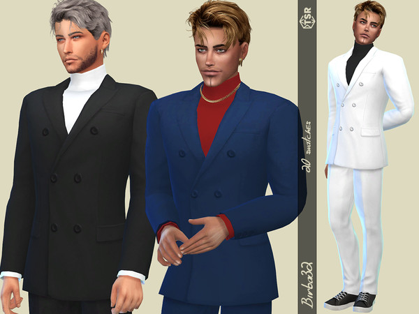 The Sims Resource - Sergio Suit - Double-breasted Jacket