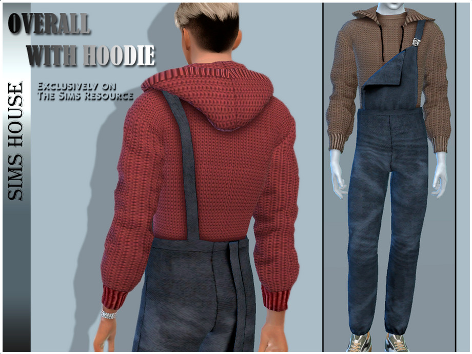 The Sims Resource - OVERALL WITH HOODIE