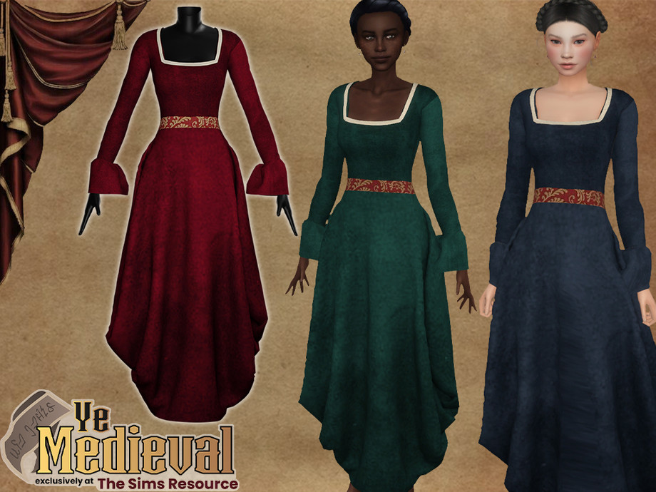 The Sims Resource - Ye Medieval Medieval Dress