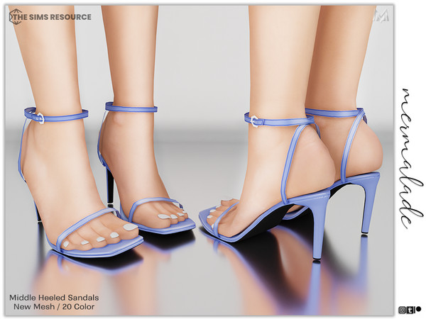 The Sims Resource - Middle Heeled Sandals S132