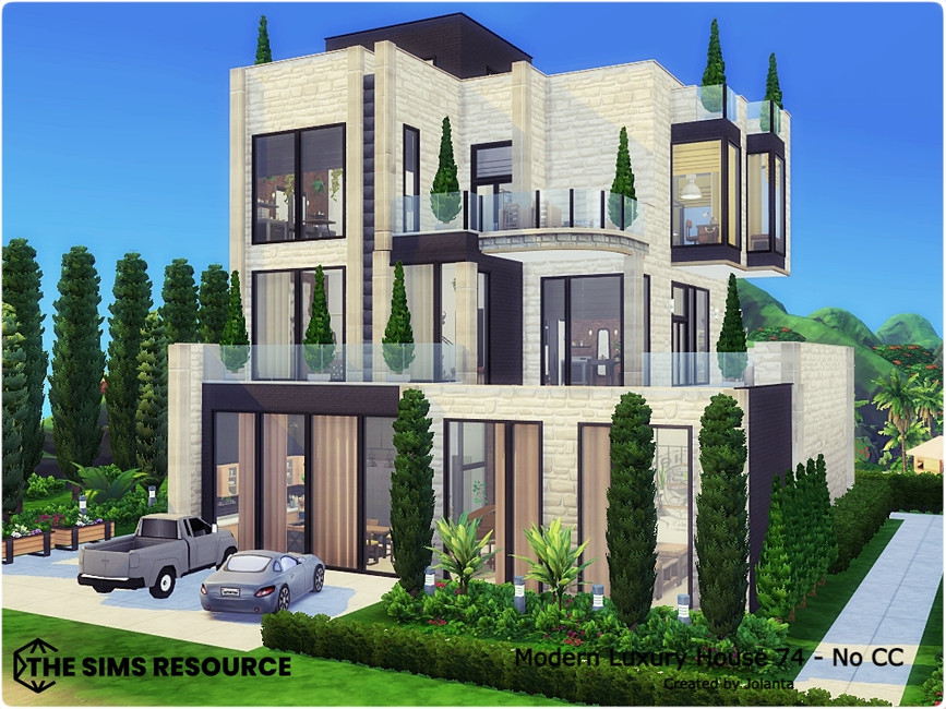 The Sims Resource Modern Luxury House 74 No Cc