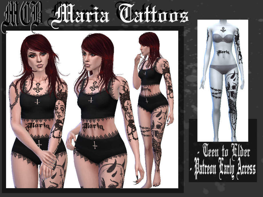 The Sims Resource - Maria Tattoos (PATREON)