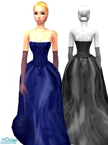 The Sims Resource - Bleu Belle Formal Gown - Royal Blue