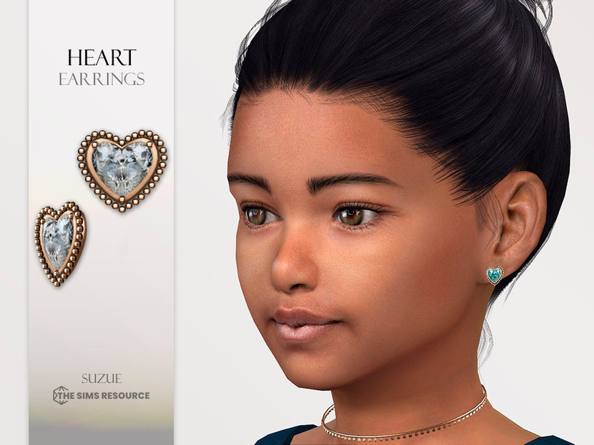 The Sims Resource Heart Earrings Child