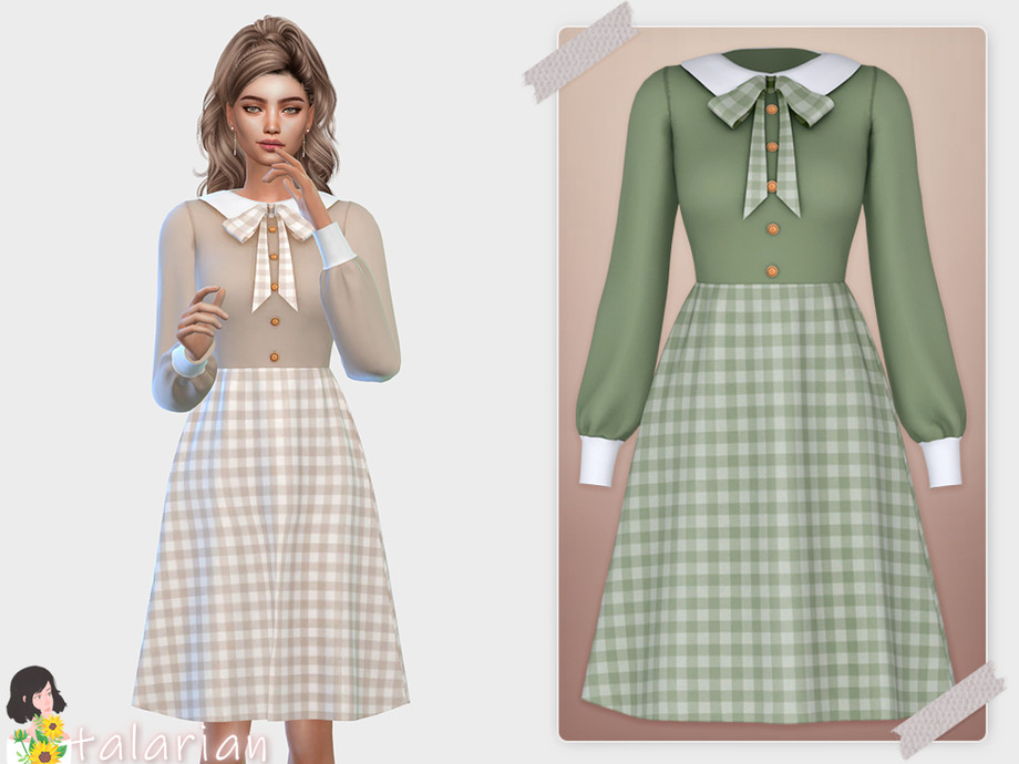 The Sims Resource - Sophia Dress with a plaid skirt