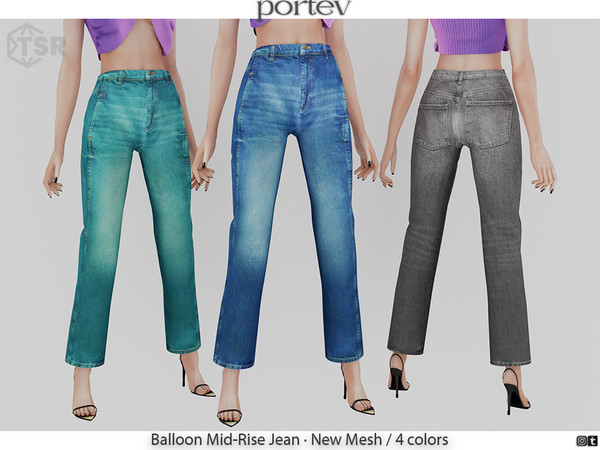 The Sims Resource - Balloon Mid-Rise Jean