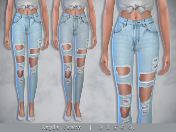 The Sims Resource - Kayla Jeans (Ripped).