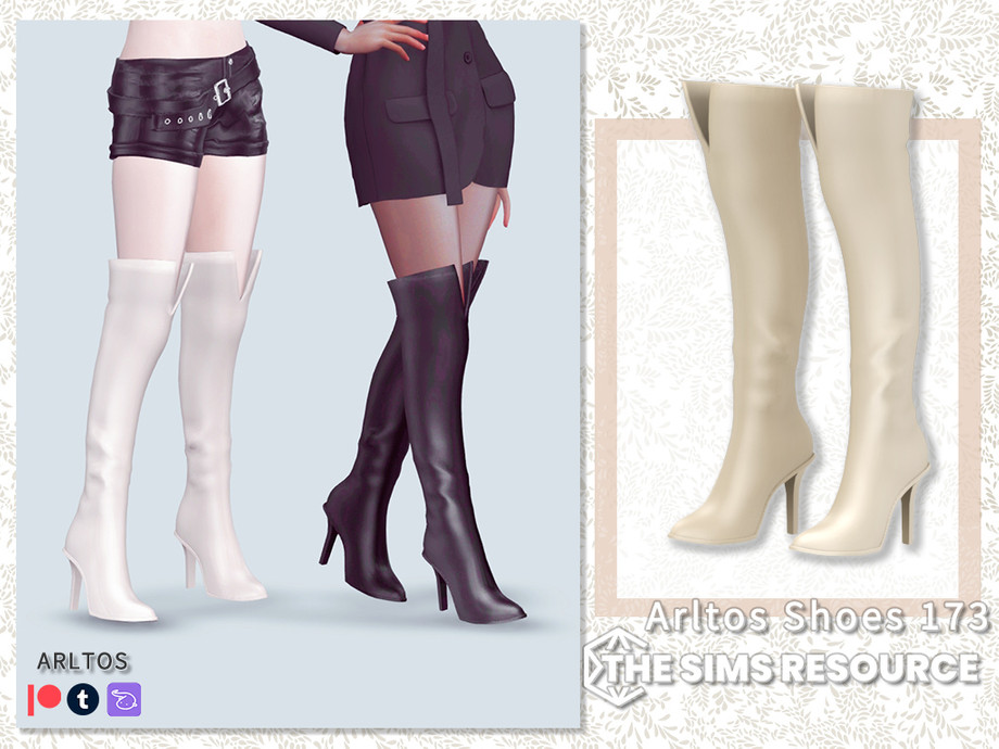 The Sims Resource - V-shaped knee boots / 173