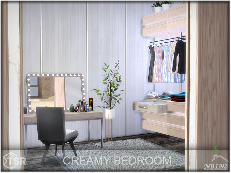 The Sims Resource - Creamy bedroom (CC only TSR)
