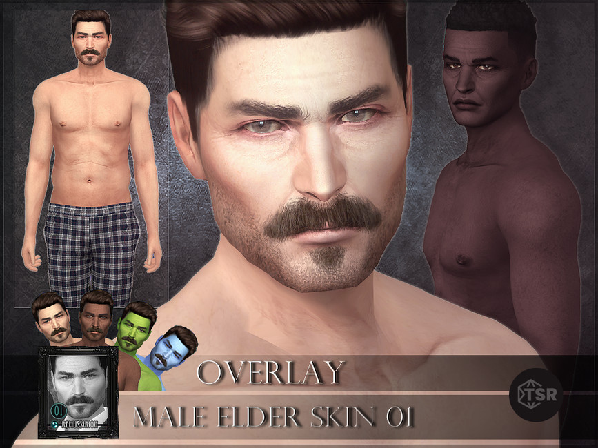 The Sims Resource Male Elder Skin 01 Overlay