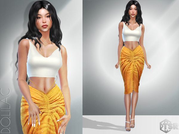 The Sims Resource Ruched Knit Midi Skirt Do933 7452