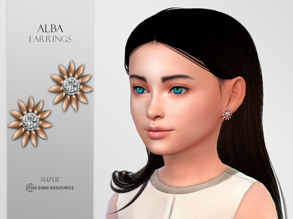 The Sims Resource - Alba Earrings Child