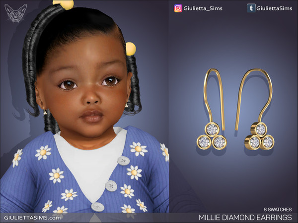 The Sims Resource Clover Diamond Drop Earrings For Kids