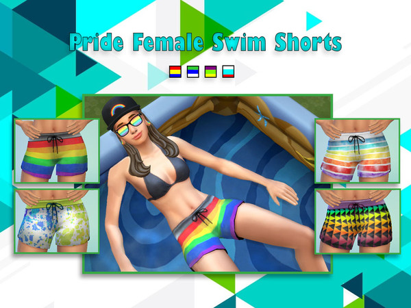 The Sims Resource - Pride Swim Shorts