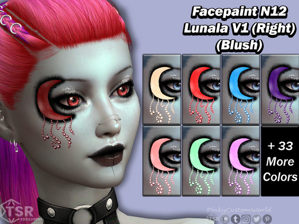 The Sims Resource - Facepaint N12 - Lunala V1 Right (Blush)
