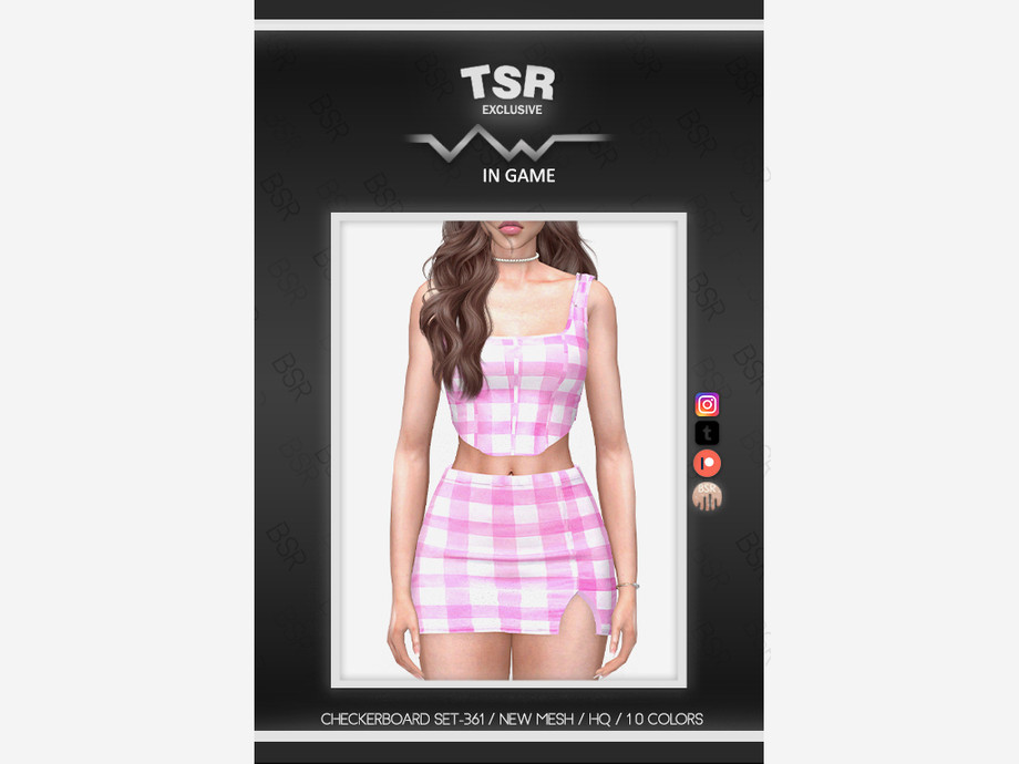 The Sims Resource - CHECKERBOARD SET-361 (SKIRT) BD999