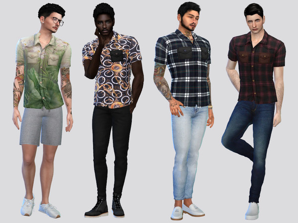 The Sims Resource - Plaids And Prints Shirt